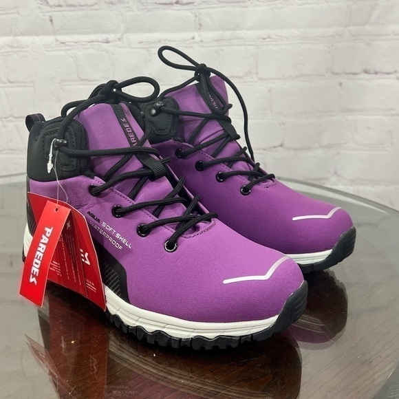 PAREDES waterproof hiking boots 7.5 nwt Purple & black very comfortable - Picture 1 of 14
